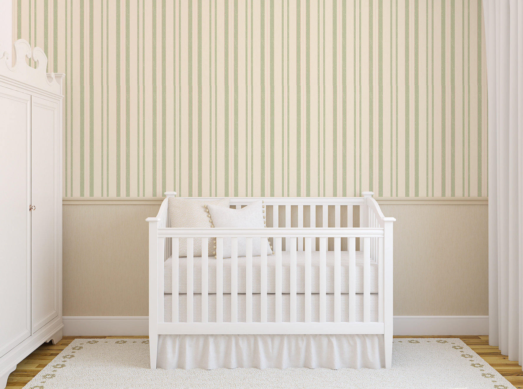 Joey Striped Removable Wallpaper in Light Blue & Cream