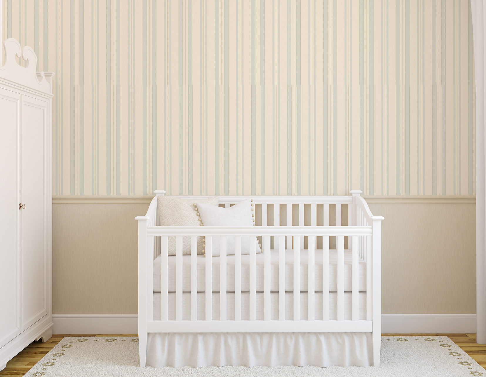 Joey Striped Removable Wallpaper in Light Blue & Cream
