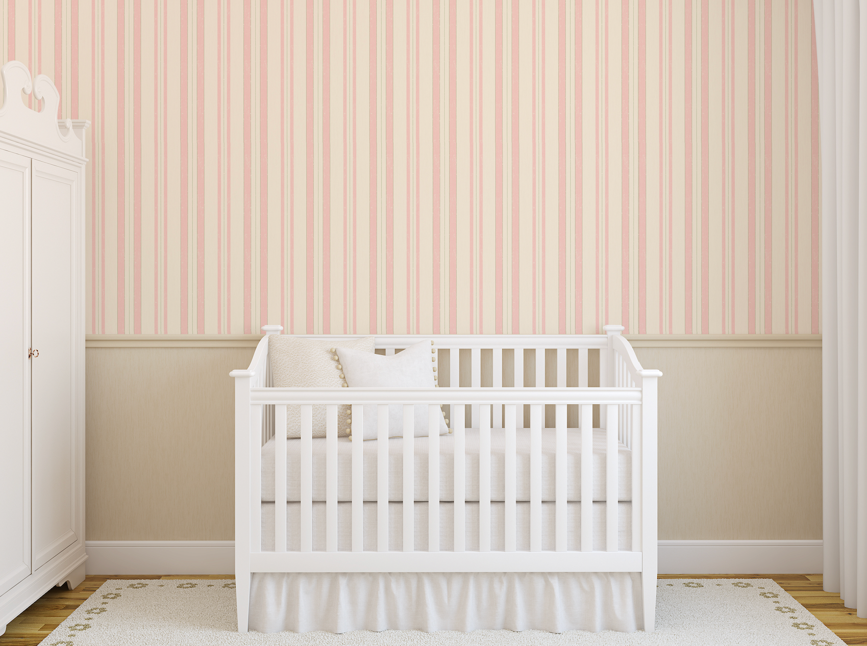 Joey Striped Removable Wallpaper in Light Blue & Cream