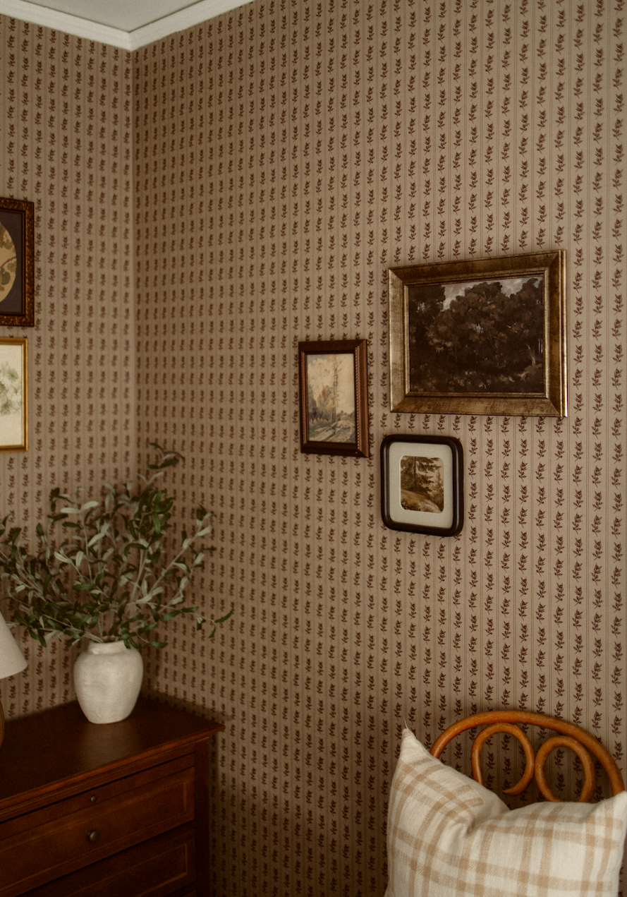 Poet Traditional Removable Wallpaper - Beige & Taupe