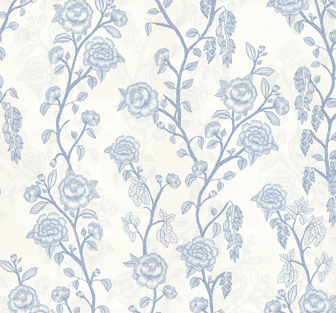 Marina Floral Removable Wallpaper in Sage-Green and Blush-Pink