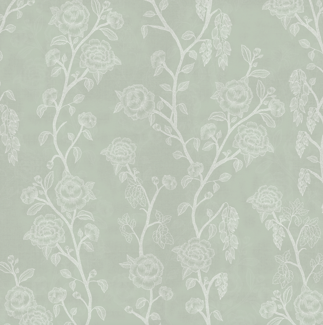Marina Floral Removable Wallpaper in Sage-Green and Blush-Pink