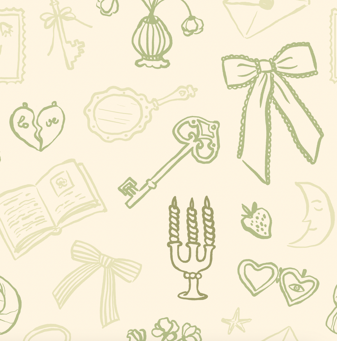 Lexi Whimsical Wallpaper in Light Blue, Cream and White