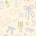 Lexi Whimsical Wallpaper in Light Blue, Cream and White