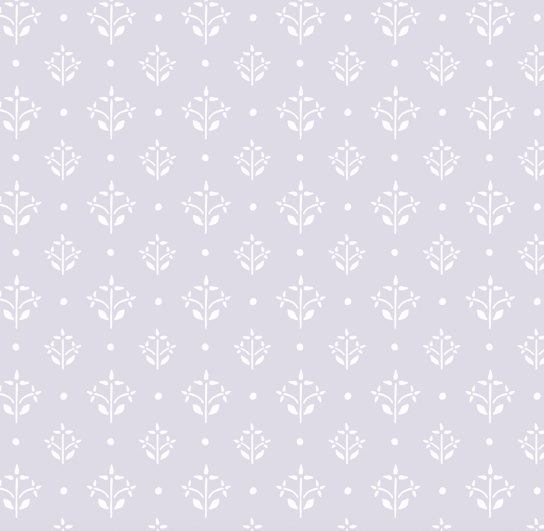 Esme Coastal Floral Removable Wallpaper - Blue White and Lavender