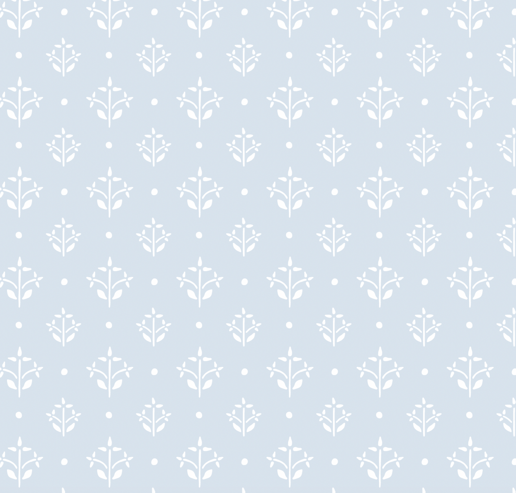 Esme Coastal Floral Removable Wallpaper - Blue White and Lavender