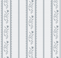 Shayne Floral Wallpaper in Grey and White - Traditional Style