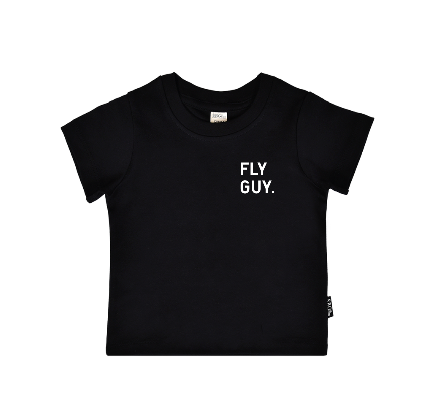 Fly Guy. Unisex Kids Streetwear Graphic Tee in Beige or Black