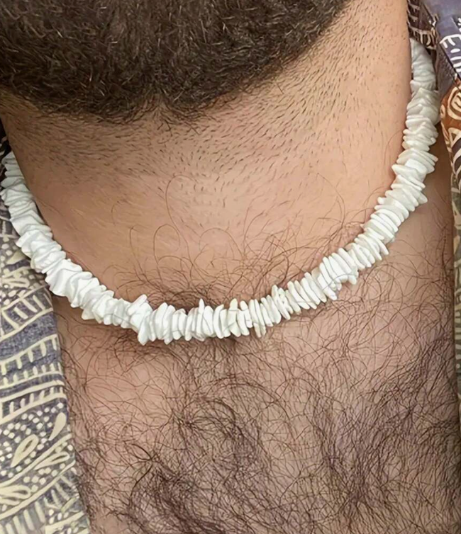 White Puka Shell Beaded Necklace Unisex Coastal Beach Jewelry