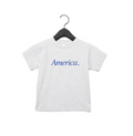 A classic minimalist kids t-shirt featuring America graphic print in solid cotton fabric