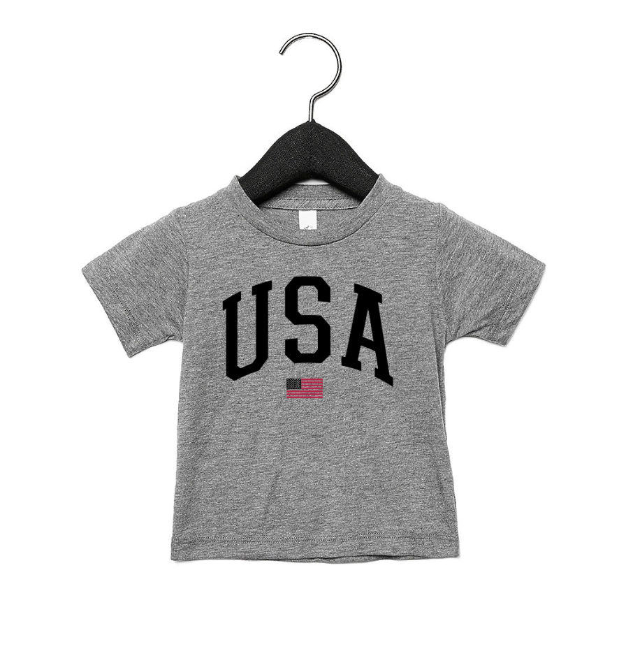 USA Varsity flag graphic t-shirt, 100% ringspun cotton, casual style