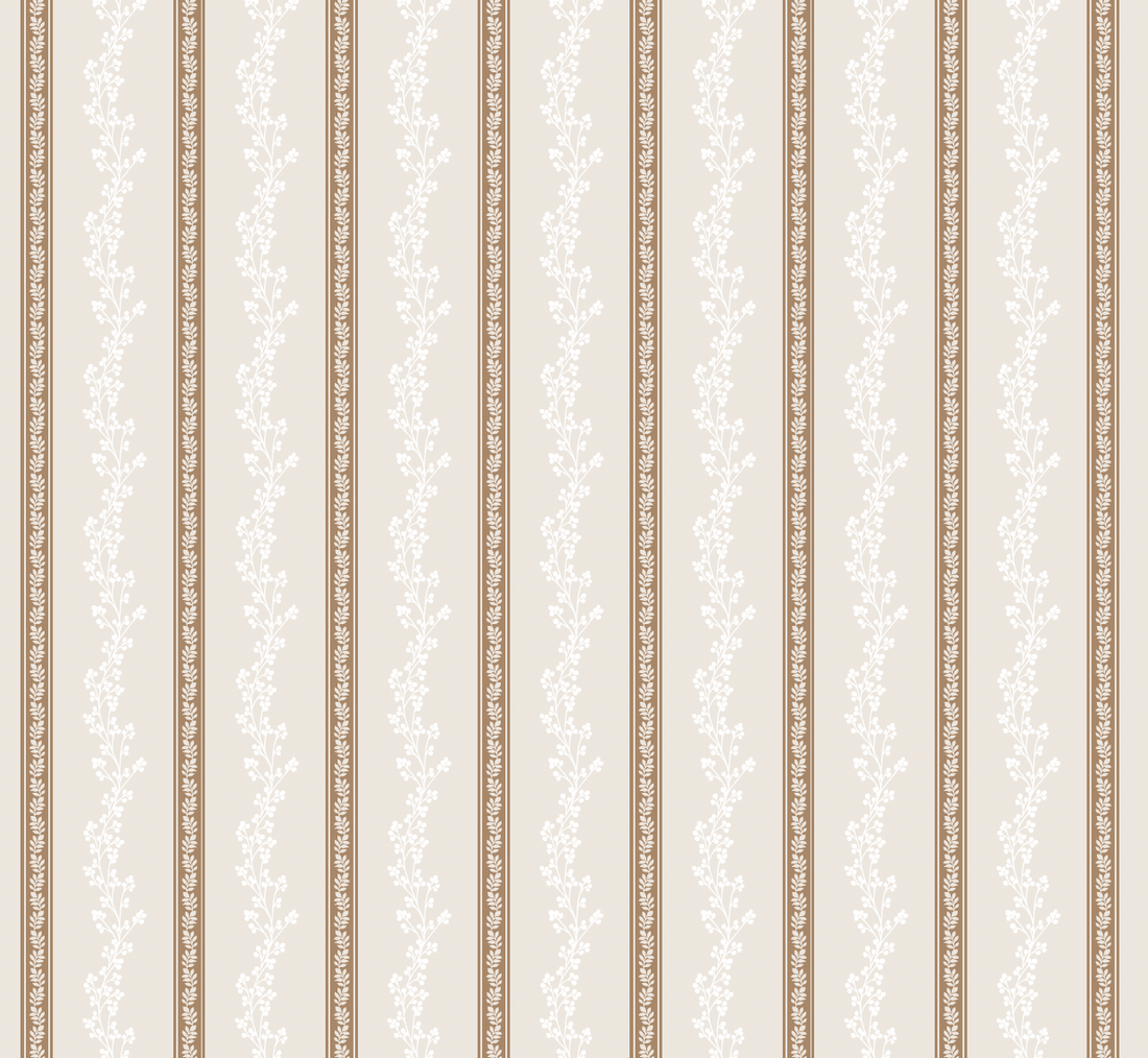Miller Striped Wallpaper in Green and Mauve - Traditional Style