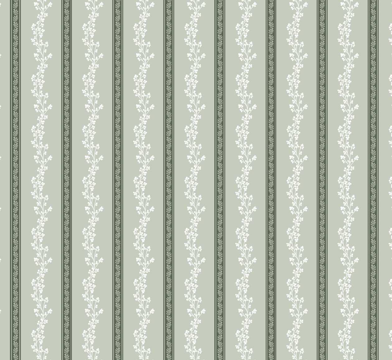 Miller Striped Wallpaper in Green and Mauve - Traditional Style