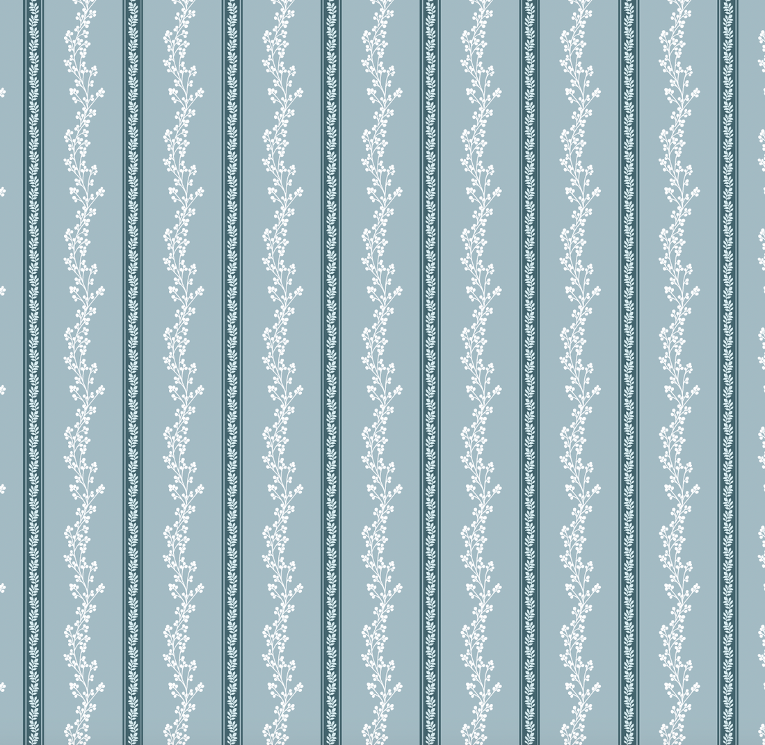 Miller Striped Wallpaper in Green and Mauve - Traditional Style