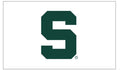 Michigan State University (MSU) White w/ Green Block S