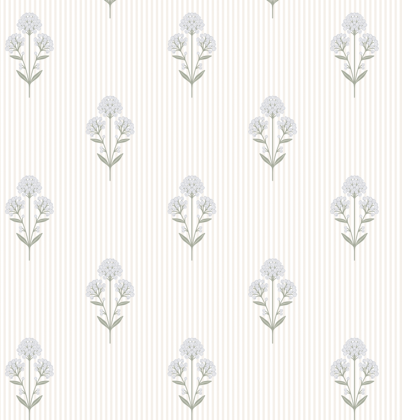 Susannah Floral Peel and Stick Wallpaper in Cream, Pink, and Sage