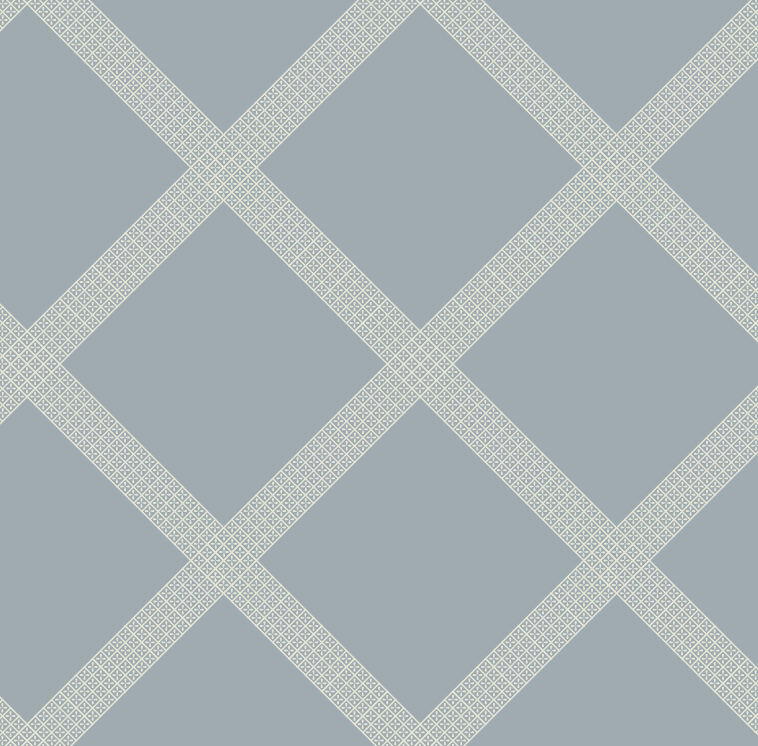 Annie Geometric Wallpaper: Traditional Cream White and Blue
