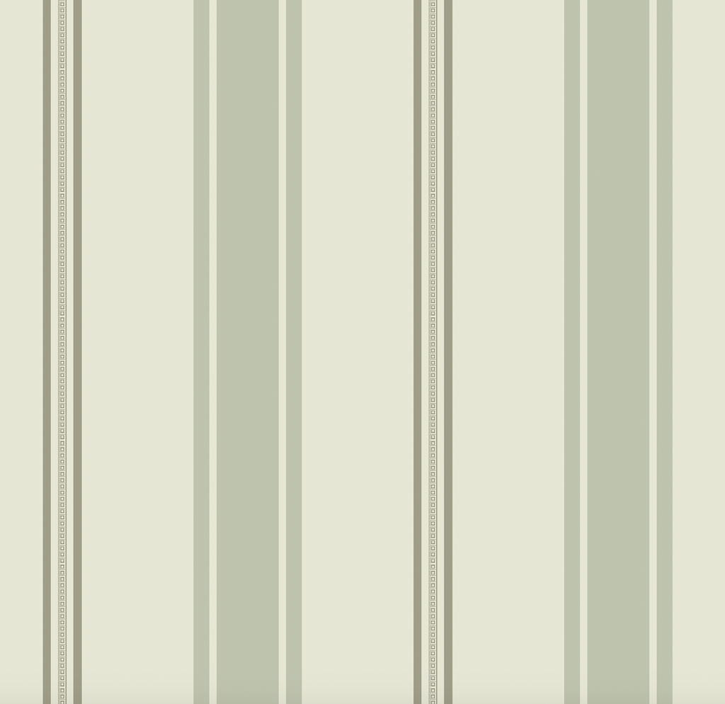 Frances Striped Wallpaper in Beige, Blue, Green and Gold