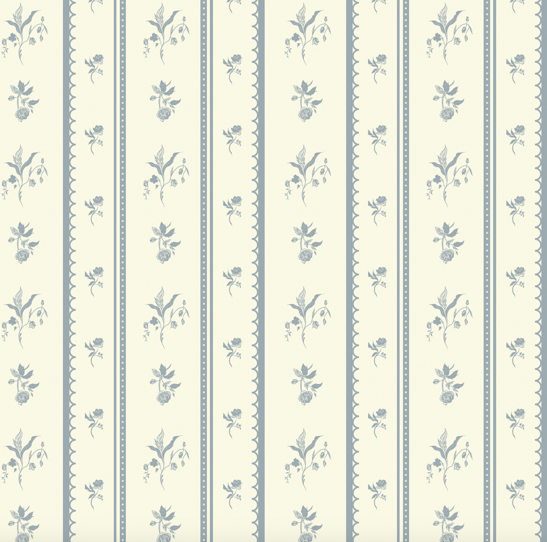 Lottie Striped Wallpaper in Beige Cream Muted-Green and Mauve