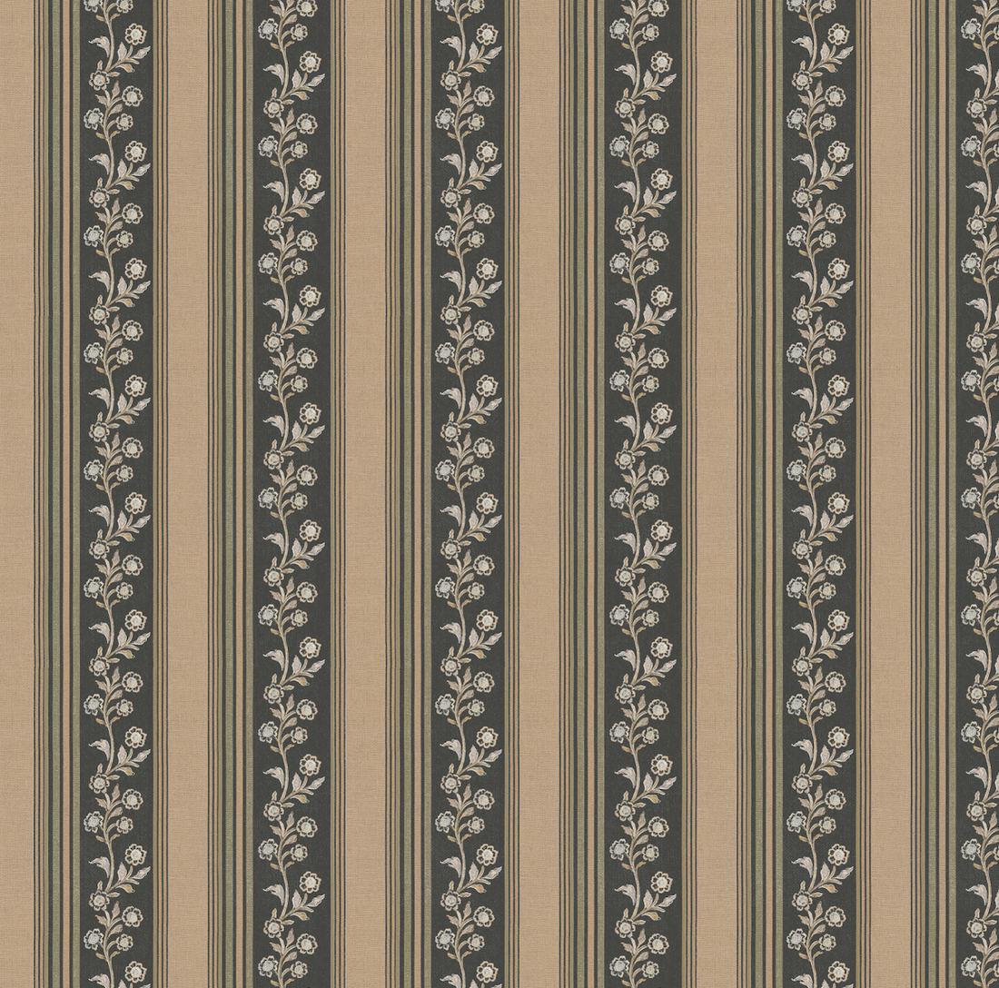 Auggie Striped Wallpaper in Pink, Cream, and Sage-Green