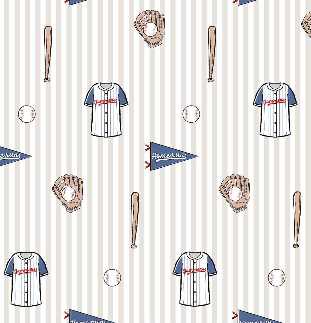 Blue Baseball Peel and Stick Wallpaper for Kids Nursery Decor