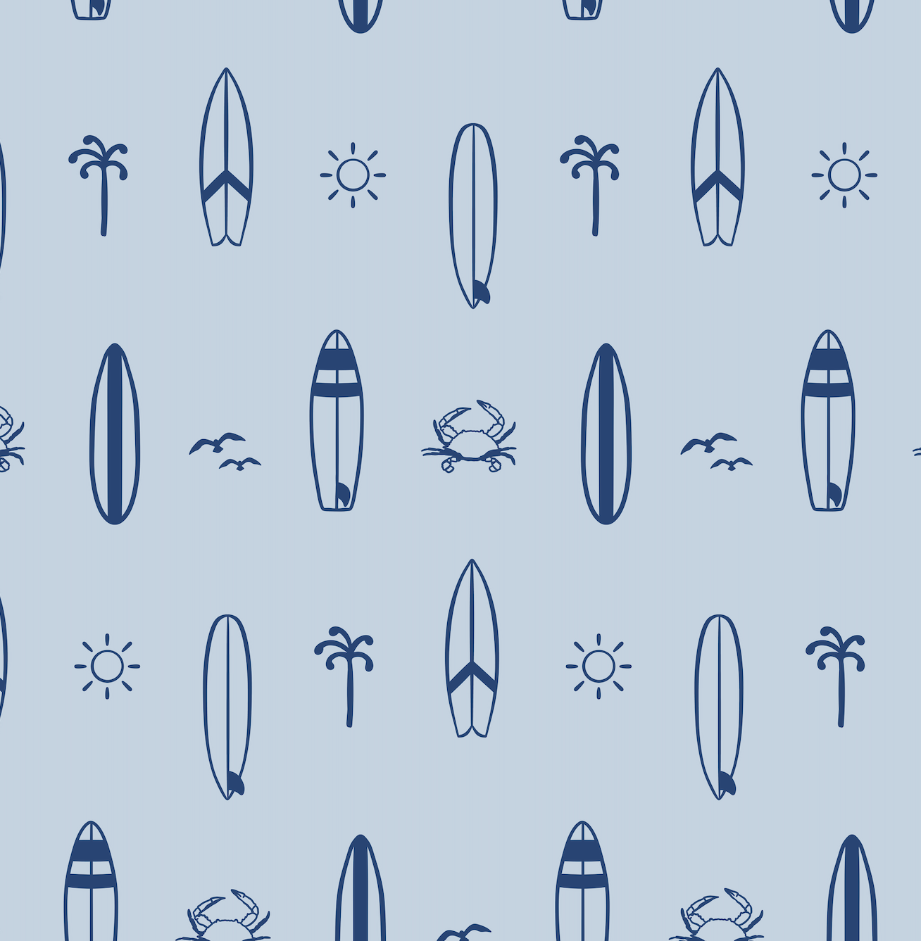 Surfs Up Coastal Removable Wallpaper