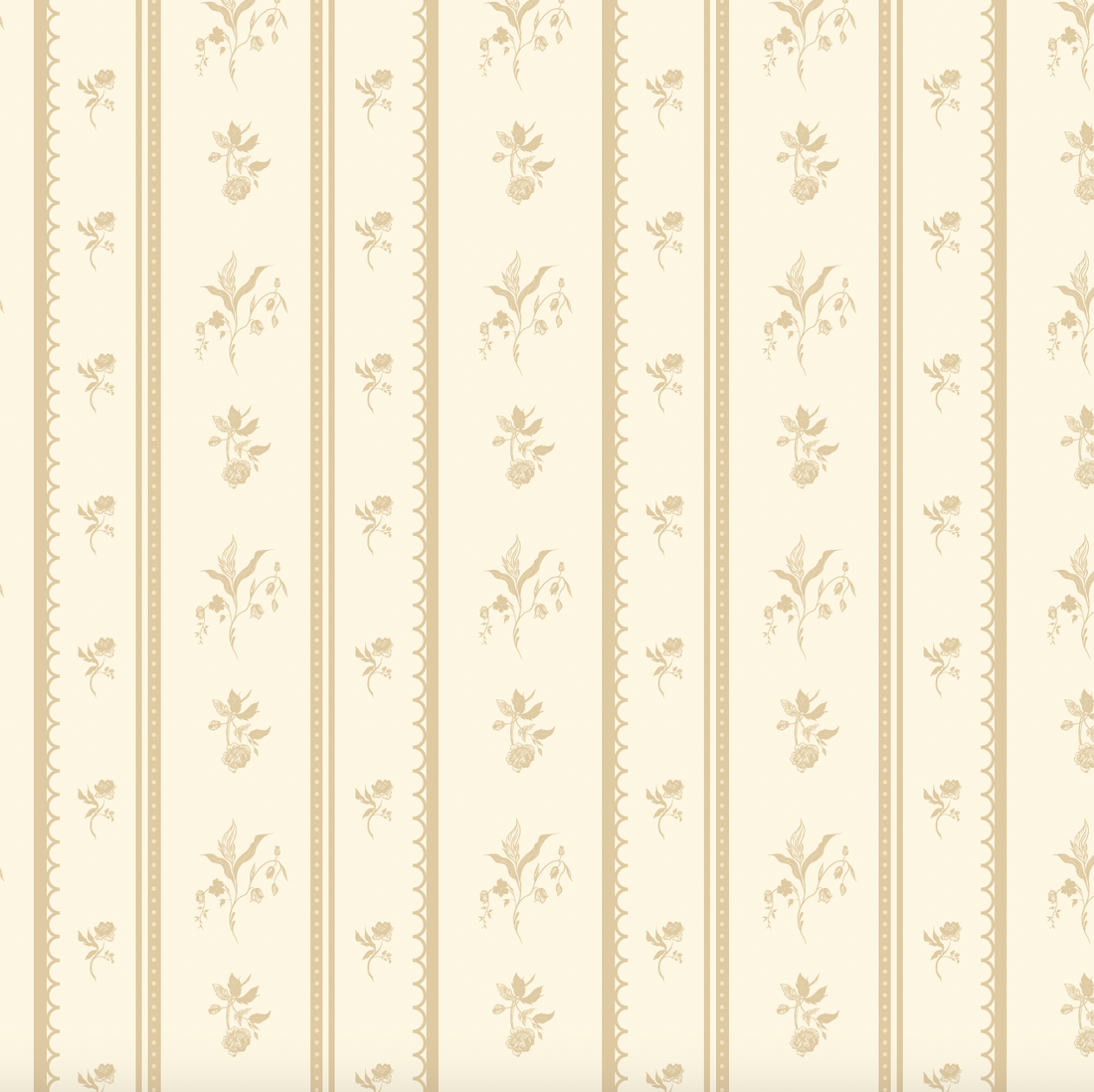 Lottie Striped Wallpaper in Beige Cream Muted-Green and Mauve
