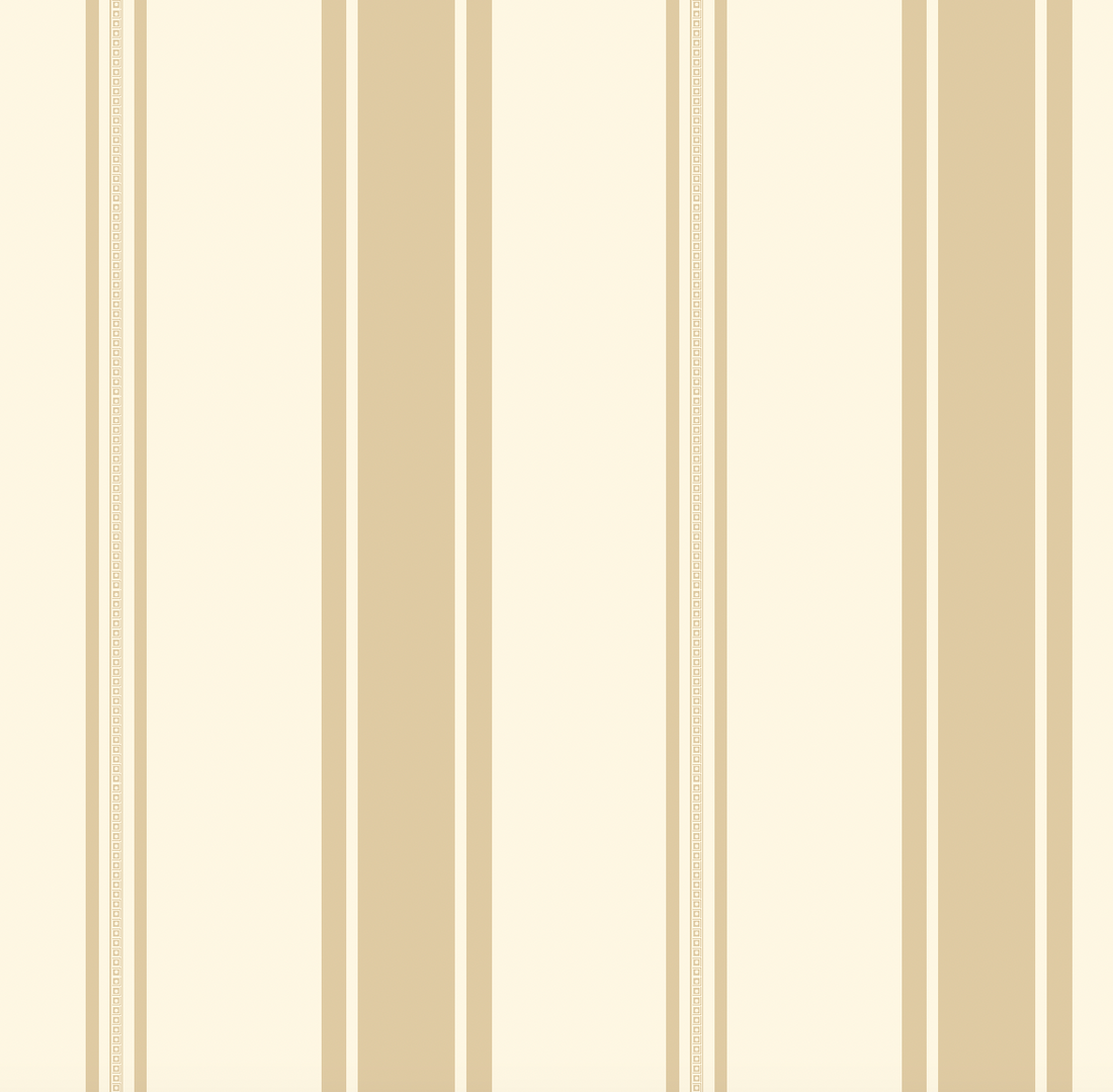 Frances Striped Wallpaper in Beige, Blue, Green and Gold