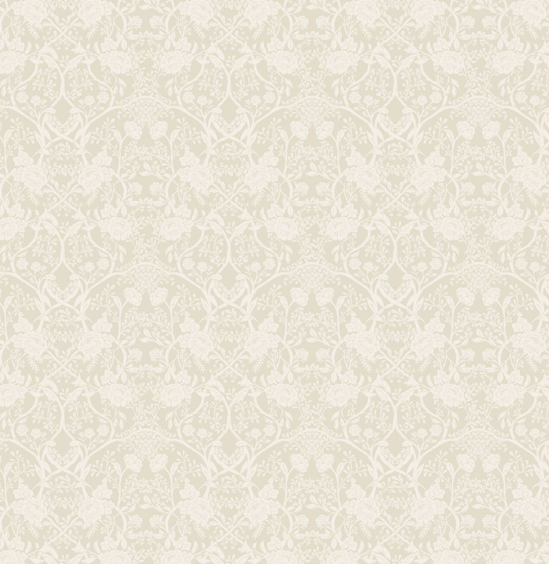 Winslow Floral Wallpaper – Beige, Cream, Pale-pink & Sage-green