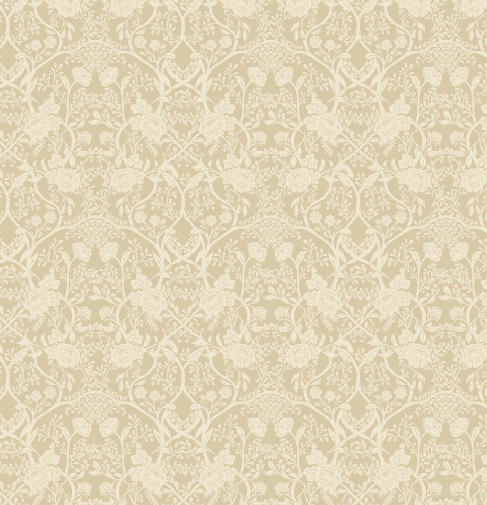 Winslow Floral Wallpaper – Beige, Cream, Pale-pink & Sage-green
