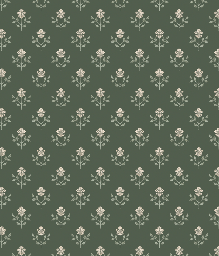 Shiloh Floral Removable Wallpaper in Sage-Green and Dusty-Rose