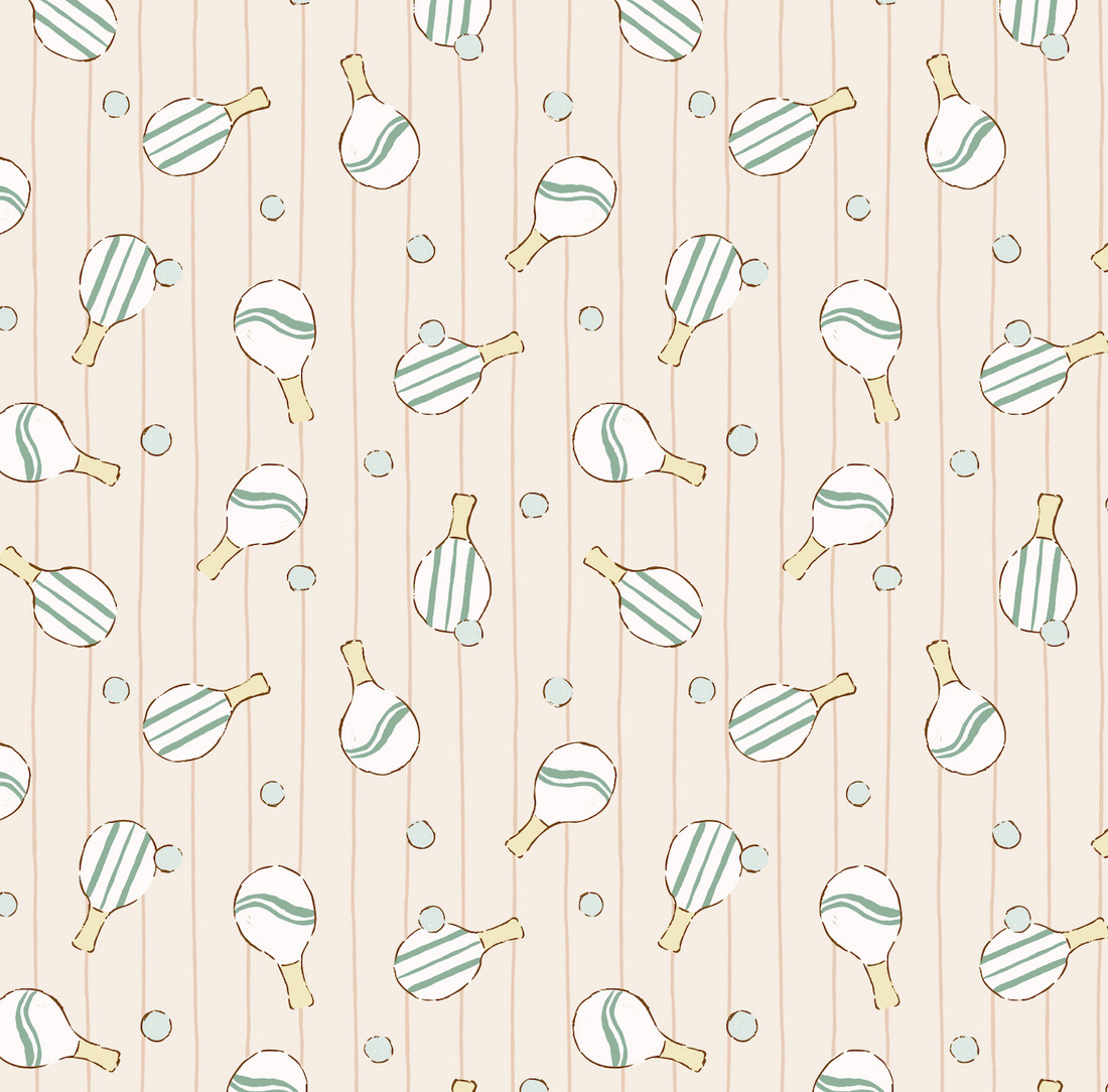 Ace Geometric Wallpaper in Mint Green, Pale Peach, and White