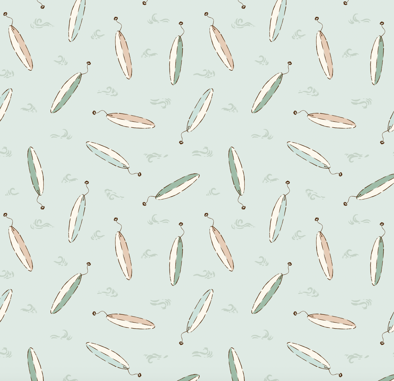Brody Wallpaper: Mint Green, Tan & Cream Coastal Nautical