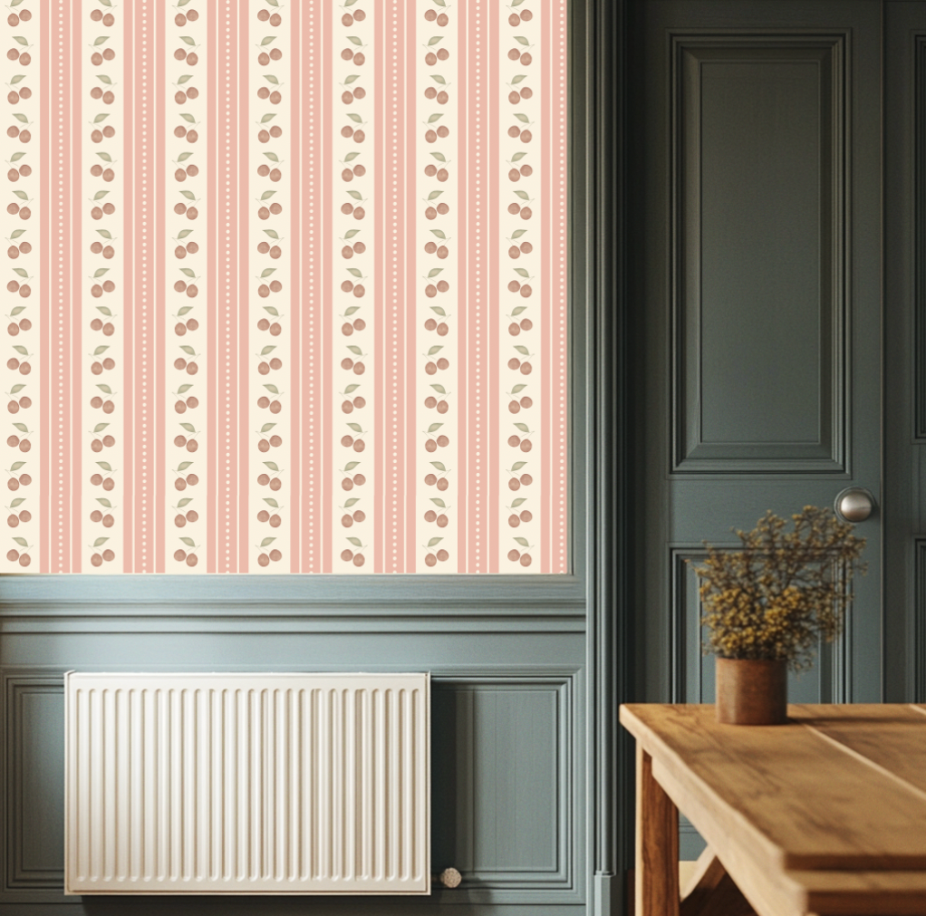 Arista Peel and Stick Wallpaper – Blush Pink, Cream & Sage Green