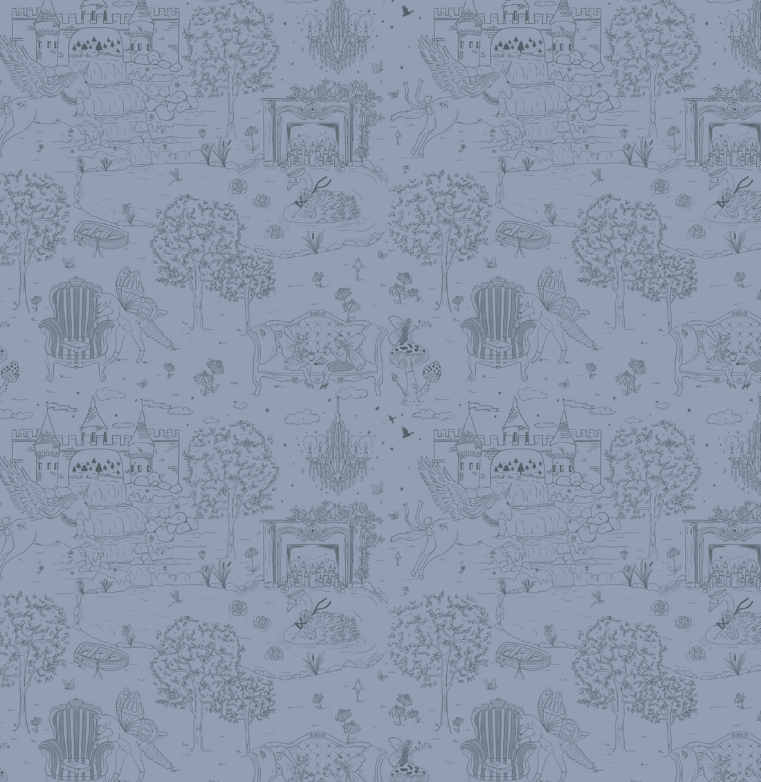 Ginny Whimsical Wallpaper in Pink, Blue, and Green
