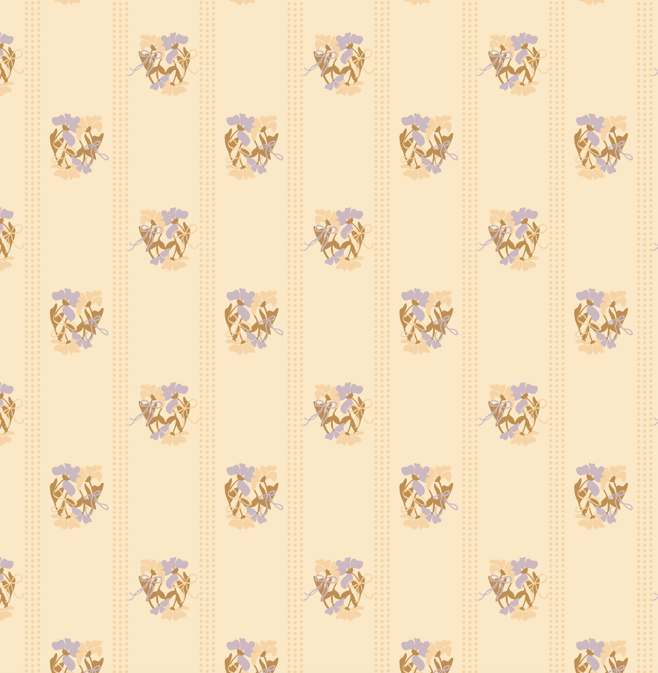 Kate Floral Wallpaper in Cream, Muted-Pink, Sage-Green, and Tan