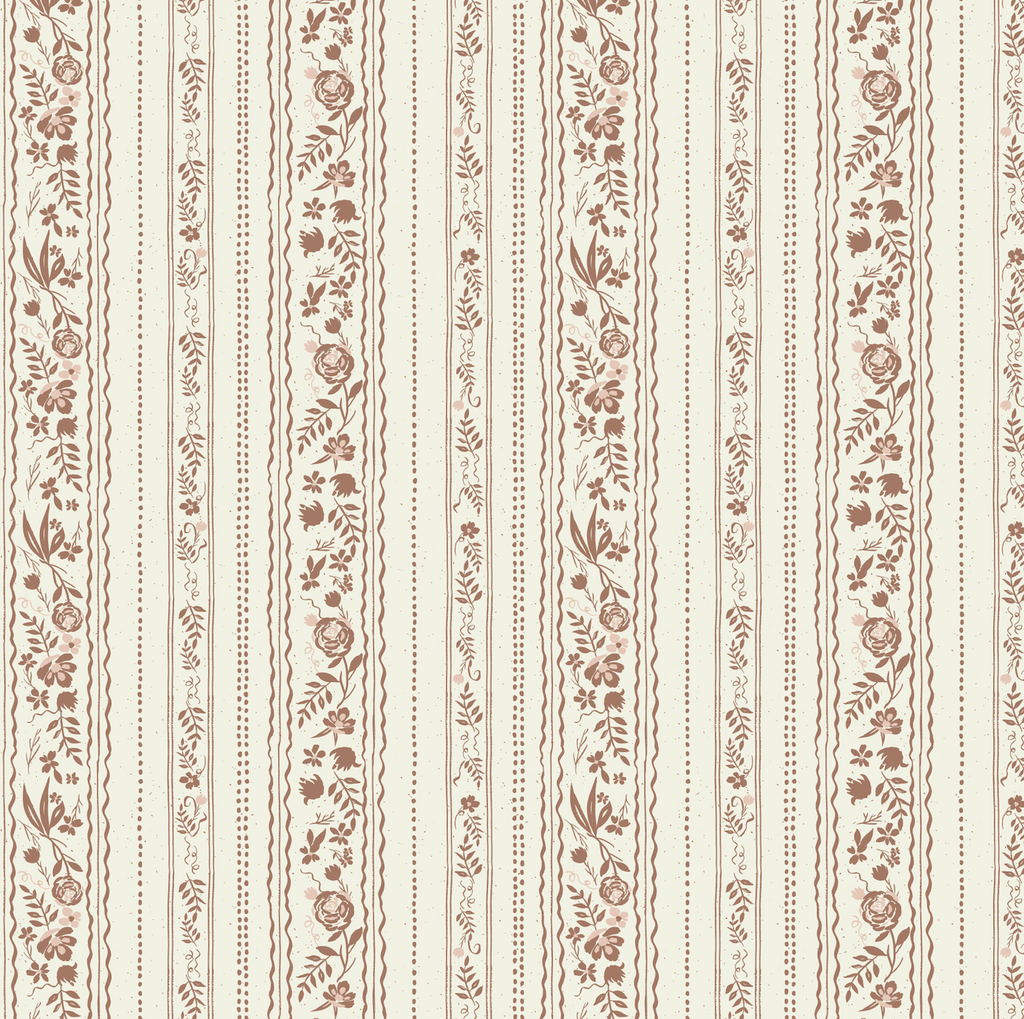 Hallam Striped Removable Wallpaper in Beige and Brown