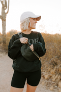 Black Leather Fanny Pack Crossbody Bags