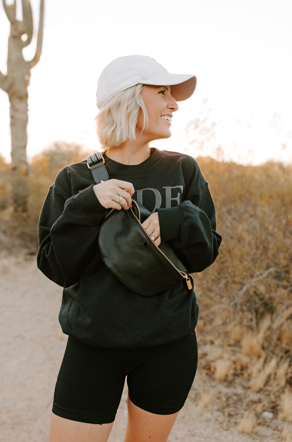 Black Leather Fanny Pack Crossbody Bags
