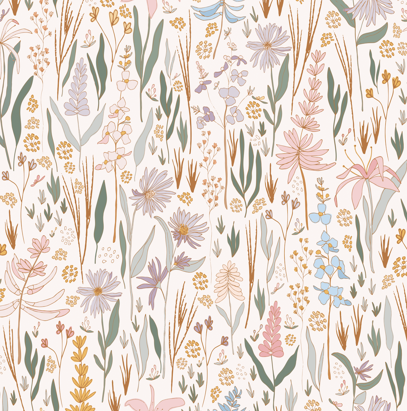 Rey Bohemian Floral Removable Wallpaper for Modern Farmhouse