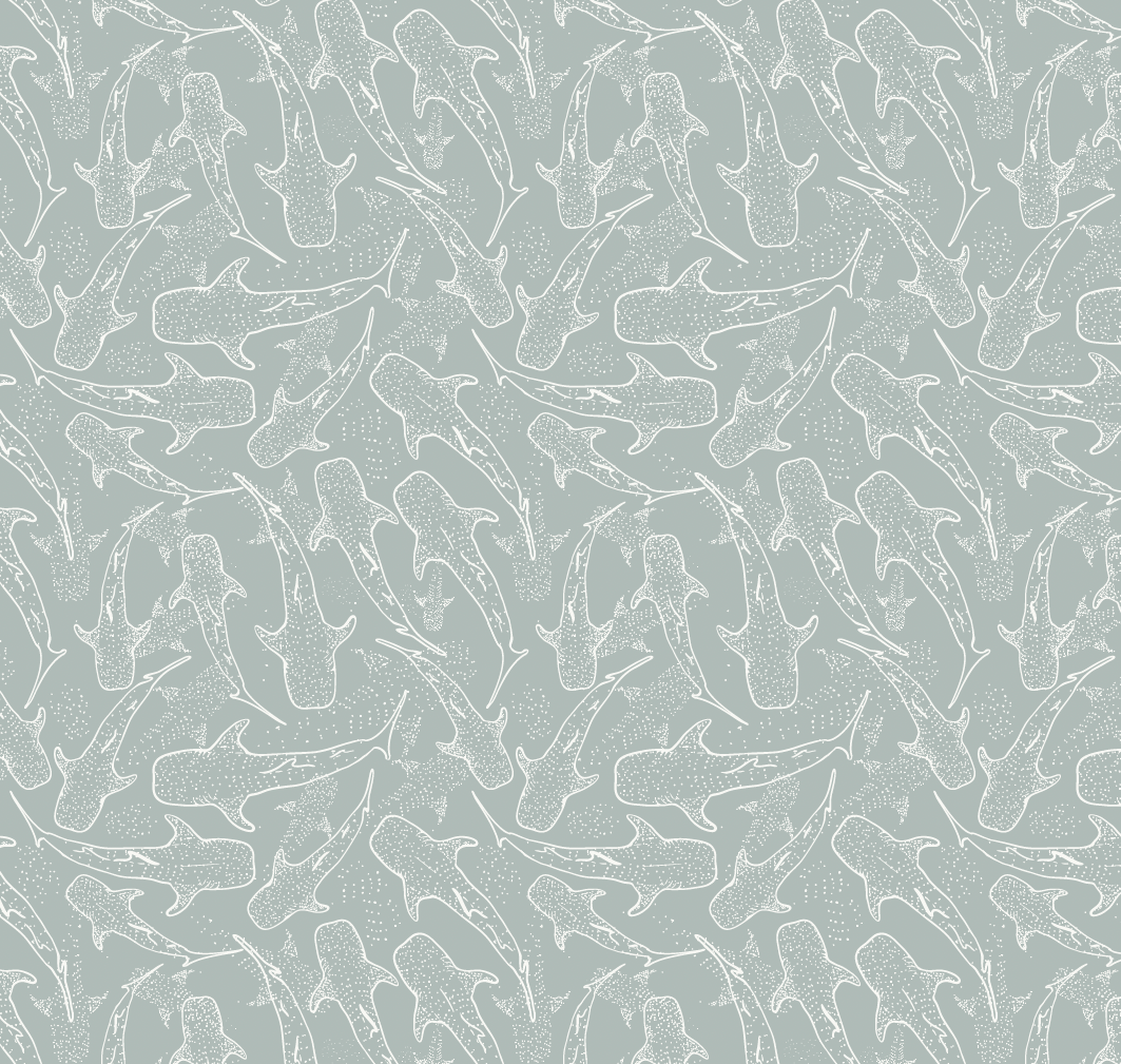 Blue Pink and White Whimsical Animal Print Wallpaper