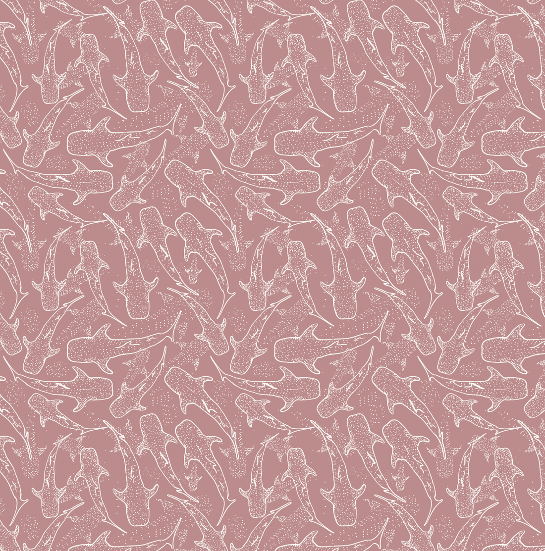 Blue Pink and White Whimsical Animal Print Wallpaper