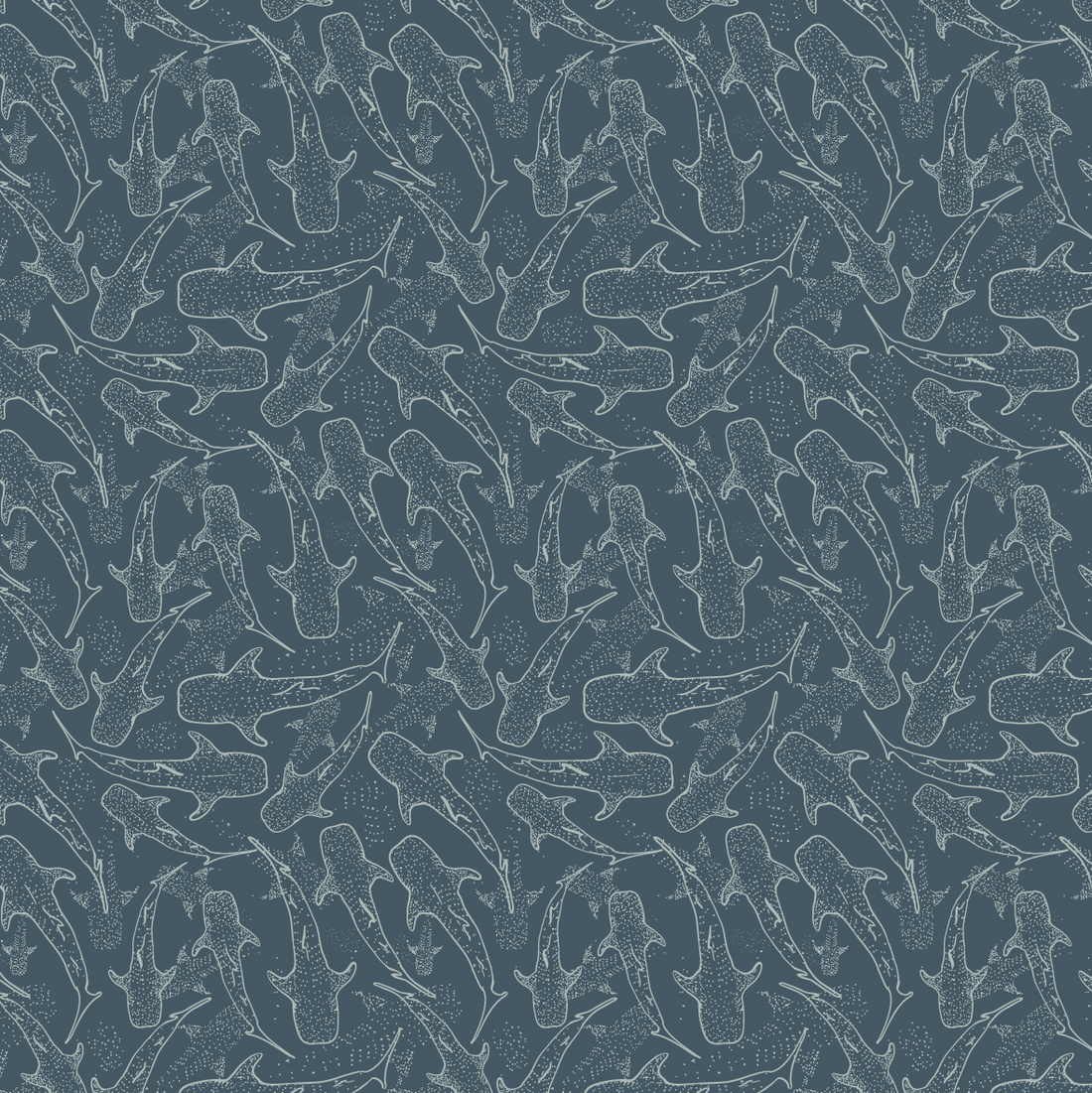 Blue Pink and White Whimsical Animal Print Wallpaper