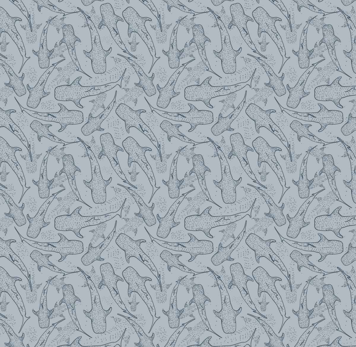 Blue Pink and White Whimsical Animal Print Wallpaper