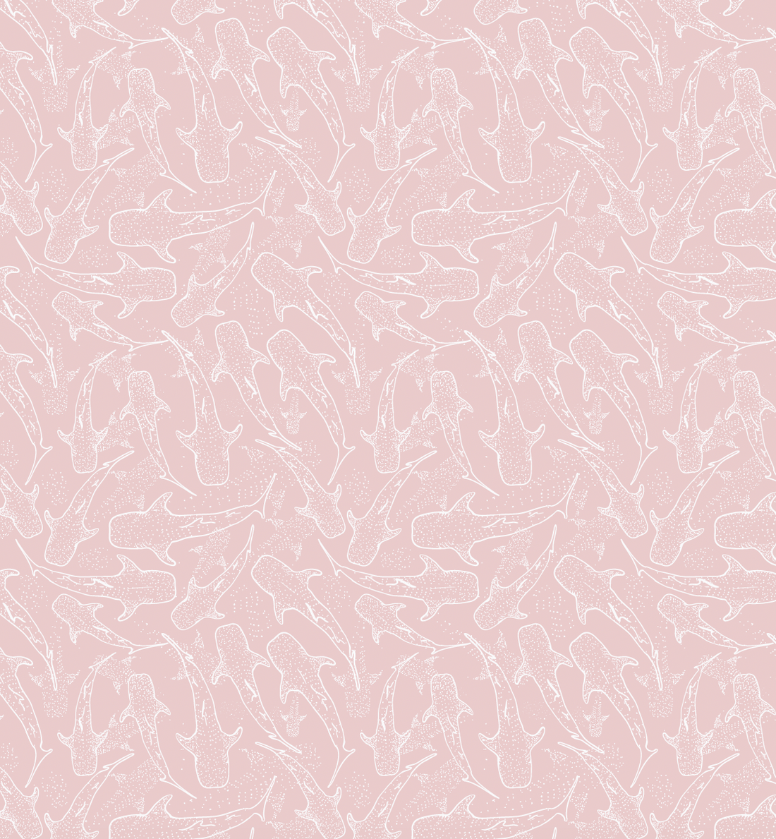 Blue Pink and White Whimsical Animal Print Wallpaper