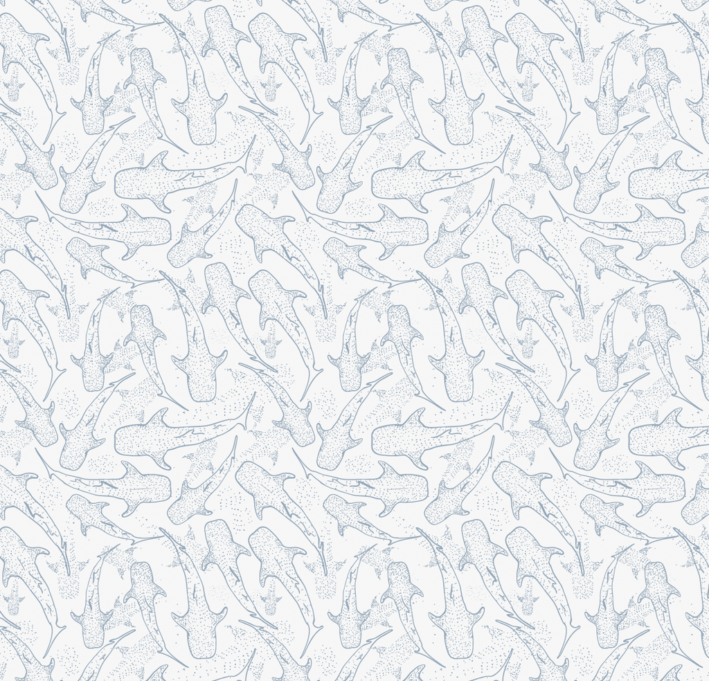 Blue Pink and White Whimsical Animal Print Wallpaper