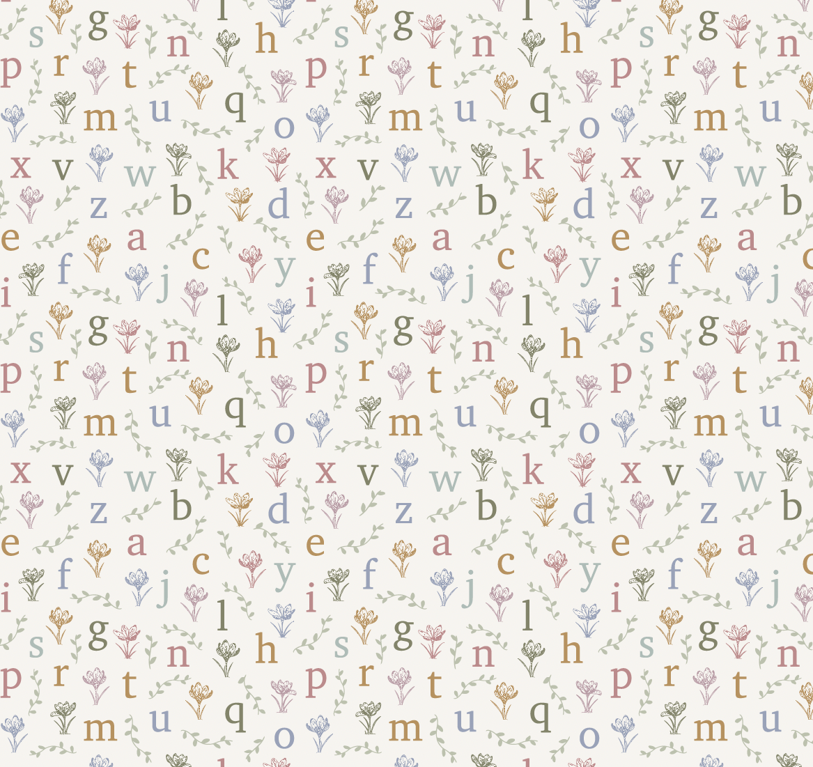 Lenny Removable Wallpaper - Off-White & Muted-Multicolor Nursery