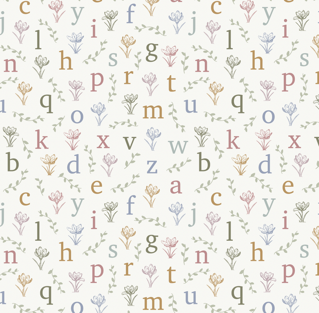 Lenny Removable Wallpaper - Off-White & Muted-Multicolor Nursery