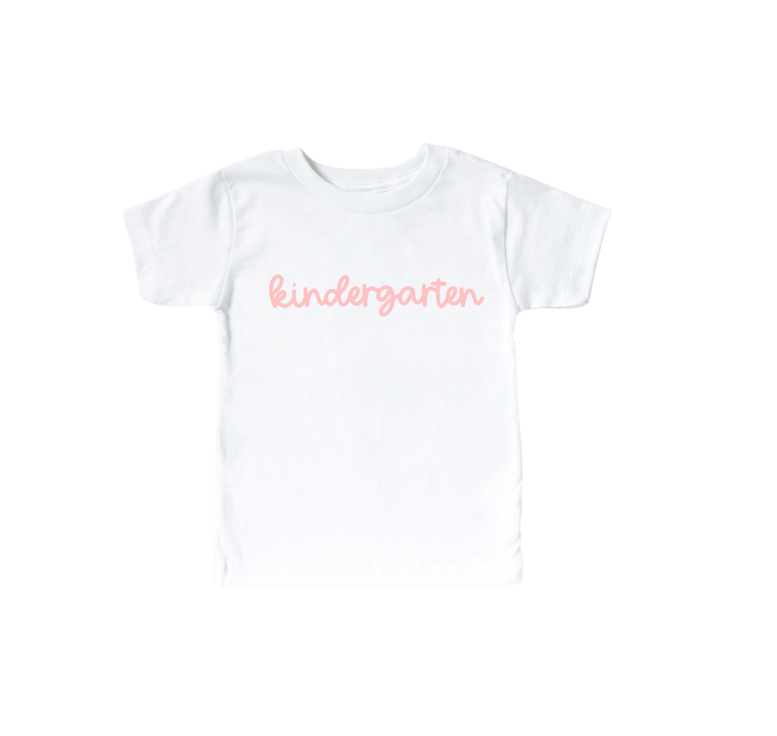 Kindergarten Girly Tee - Soft Cotton Back-to-School Top