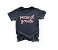 Second Grade Girly graphic tee in pepper black and white 100% cotton